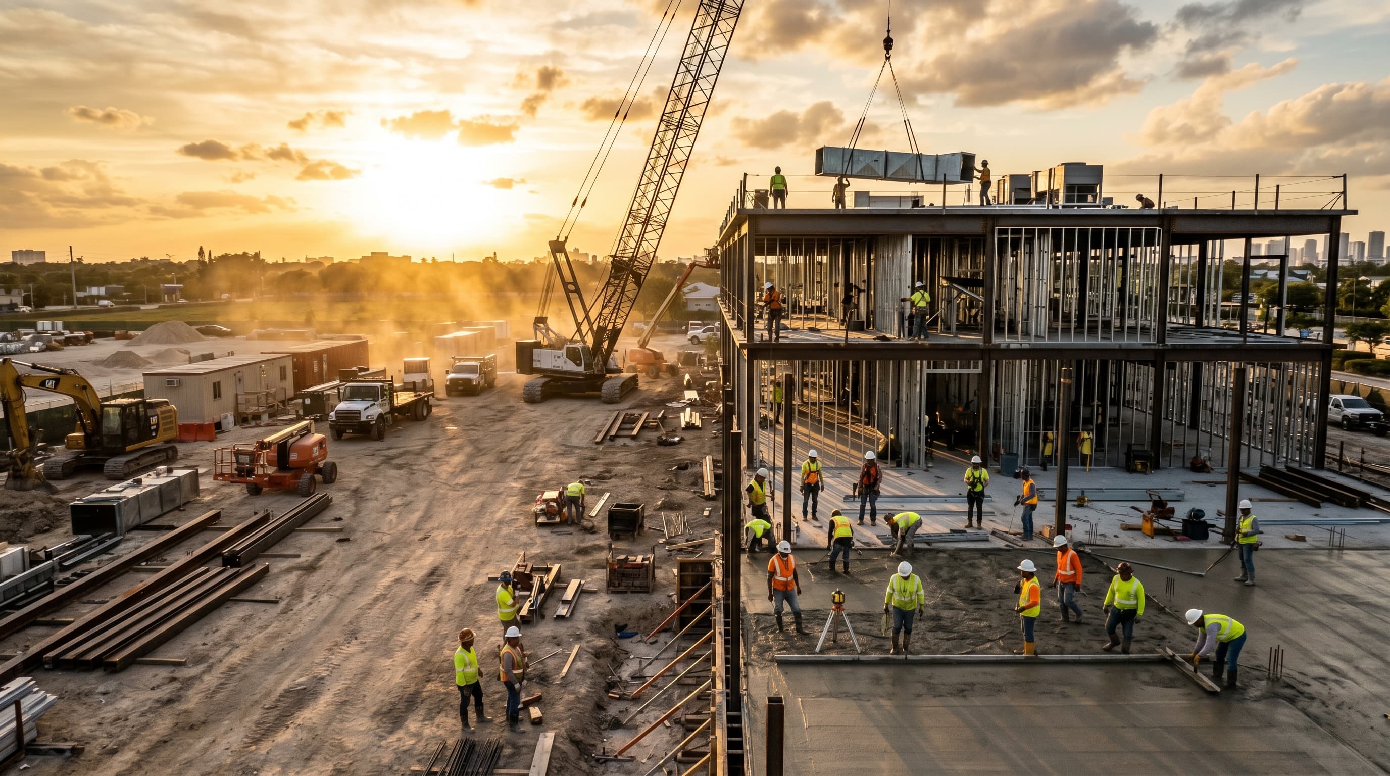 Commercial construction site — licensed supervision on a South Florida project