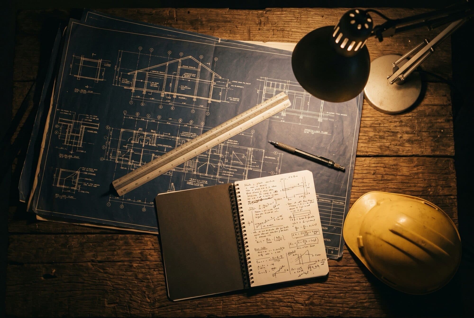 Construction drawings and scope documents reviewed at the project table